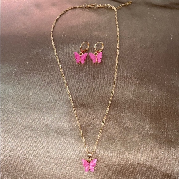 Jewelry - Rose butterfly set